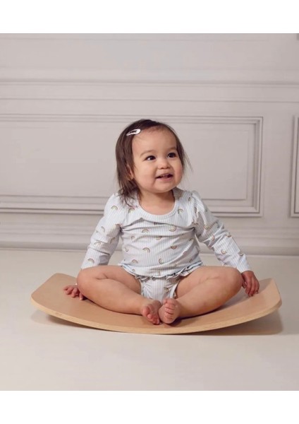 0-3 Yaş 50cm X 30cm Denge Tahtası Balance Board Doğal Ahşap Çocuk Oyuncak modelleri