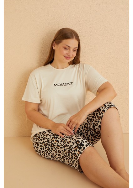 Kadın Büyük Beden Curve Milan Kumaş Kısa Kollu Kaprili Bambu Pijama Takımı fiyatları