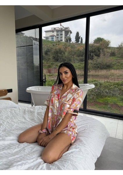 Coccolarsı Stagione Estiva Saten Kısa Pijama Takımı