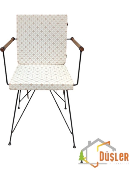 40*80 Duck Kumaş Bej Geometrik Desenli 5 cm Lik Sırtlı Sandalye Minderi indirimleri