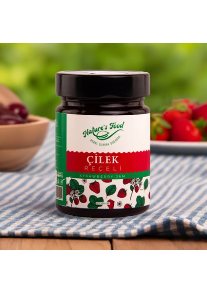 Çilek Reçeli Premium Series 400 gr Cam Şişe %65 Çilek Doğal İçerik Doğal Tat fiyatları