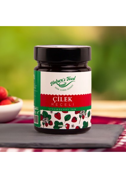 Çilek Reçeli Premium Series 400 gr Cam Şişe %65 Çilek Doğal İçerik Doğal Tat fırsatları