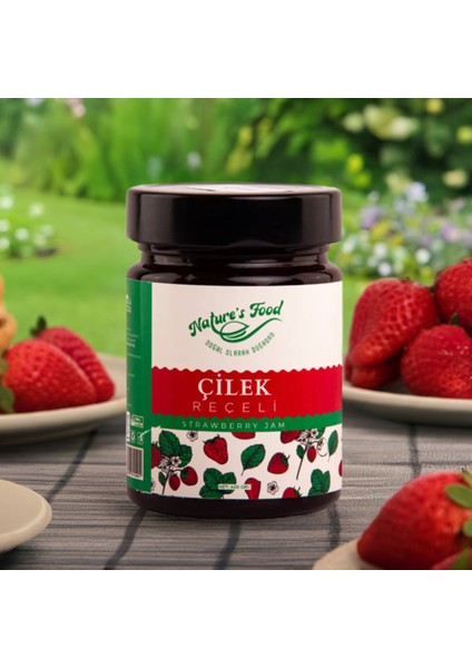 Çilek Reçeli Premium Series 400 gr Cam Şişe %65 Çilek Doğal İçerik Doğal Tat indirimleri