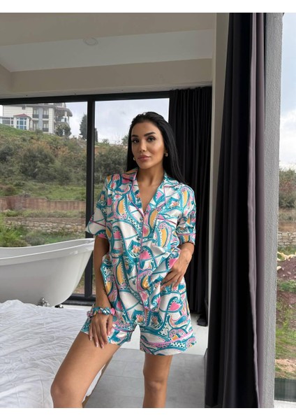 Coccolarsı Stagione Estiva Saten Kısa Pijama Takımı