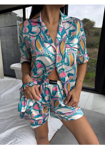 Coccolarsı Stagione Estiva Saten Kısa Pijama Takımı