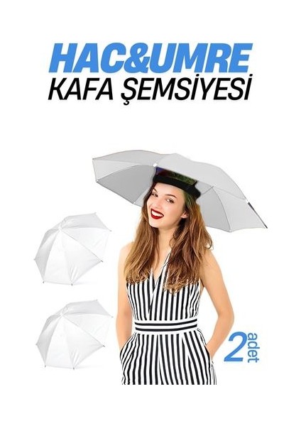Modacar Hac Umre Kafa Şemsiyesi Güneş Koruma Şemsiyesi 2 Adet