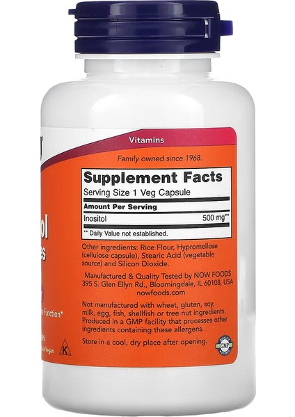 Foods , Inositol Capsules, 500 Mg, 100 Veg fiyatları