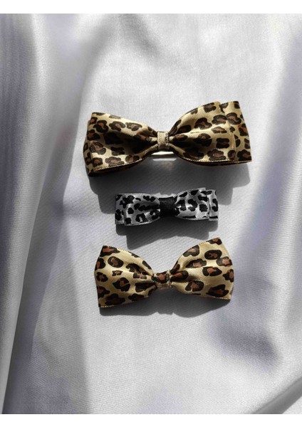 Leopar Desenli Fiyonklu 3'lü Toka fiyatları