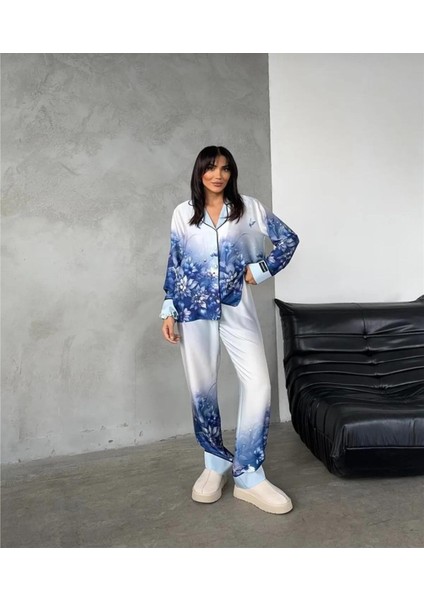 Coccolarsı Corso D'acqua Saten Üçlü Pijama Takımı