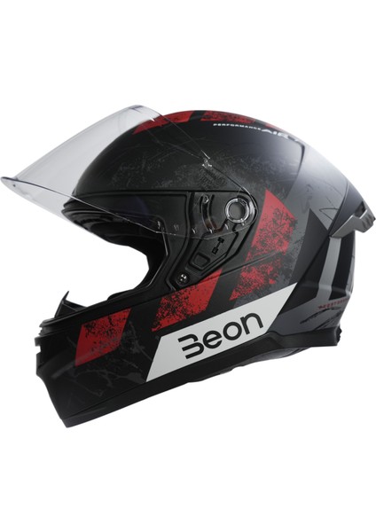 B-507 Full Face Motosiklet Kaskı FF03 Siyah/kırmızı/gri fiyatları