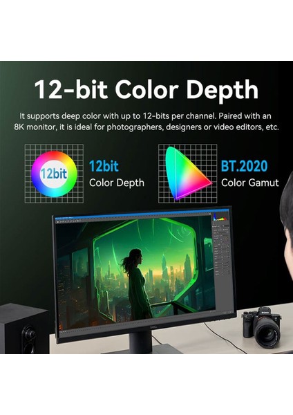 HDMI To HDMI Kablo 1m, HDMI 2.1, 8k 60Hz (Alogf)