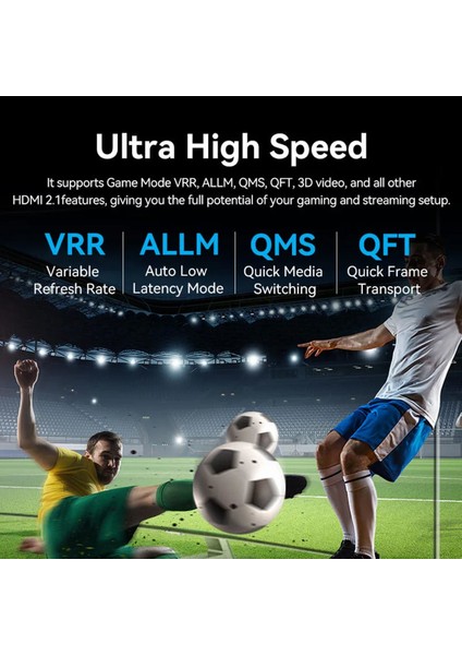 HDMI To HDMI Kablo 1m, HDMI 2.1, 8k 60Hz (Alogf)