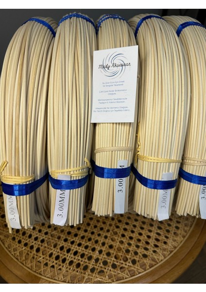 Rattan Core Doğal Bambu Çubuk 3.0 mm 1 kg Dekoratif Örgü Rattan Ip