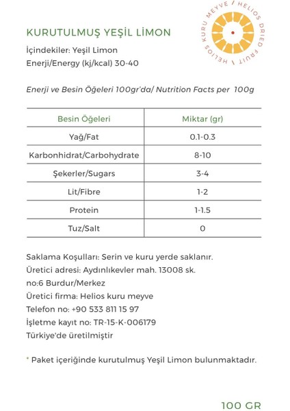 Kuru Yeşil Limon