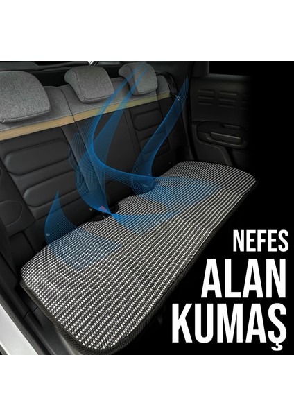 Mazda 2 Uyumlu Koltuk Kılıfı Minder Çizgili Füme Beyaz 2+1 Ön Arka Set