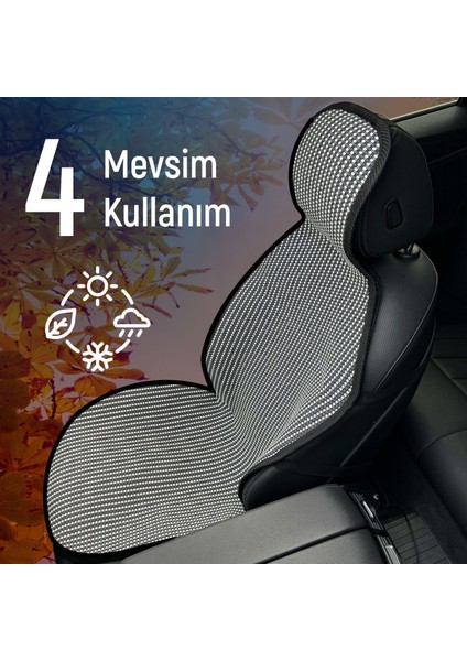 Mazda 2 Uyumlu Koltuk Kılıfı Minder Çizgili Füme Beyaz 2+1 Ön Arka Set