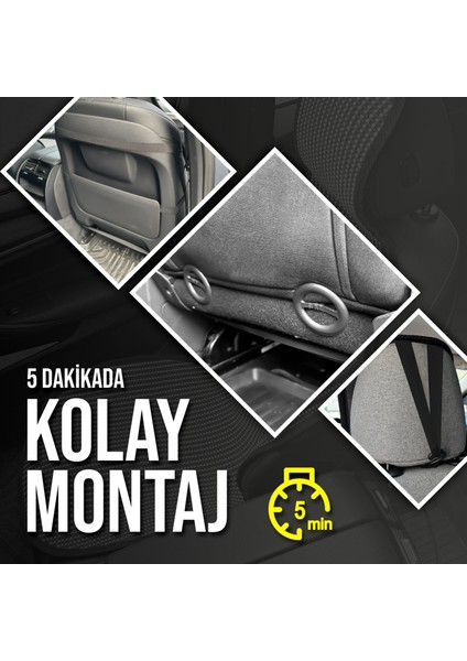 Citroen Jumpy Uyumlu Koltuk Kılıfı Minder Çizgili Siyah Kırmızı 2+1 Ön Arka Set