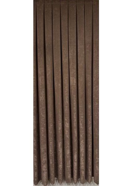 Kadife Dokulu Soft Fon Perde Kahverengi ( Tek Kanat )