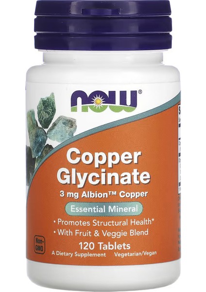Foods, Copper Glycinate, 3 Mg, 120 Tablet