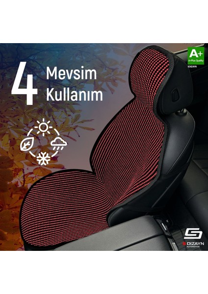 Kia Clarus Uyumlu Koltuk Kılıfı Minder Çizgili Siyah Kırmızı 2+1 Ön Arka Set