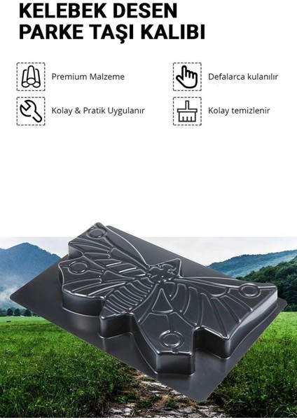 Kelebek Kilit Parke Taşı Kalıbı Zemin Kaplama Kalıbı Yer Döşeme Taşı Kalıbı 3 Adet Kalıp modelleri