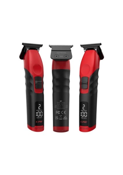 Kırmızı 2spee Trimmer | Ultra Sessiz | Çıkarılabilir Bıçaklı | Hafif ve Ergonomik