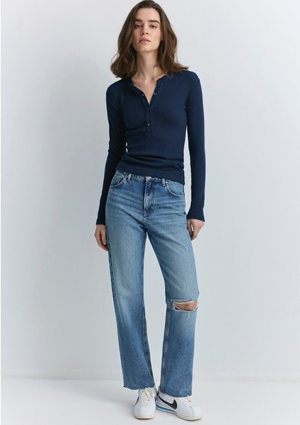 Barcelona Kolej Indigo Mavisi Jean Pantolon 101047-89197