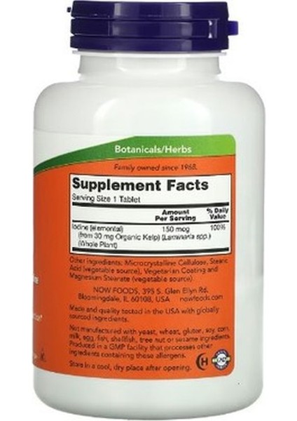 Foods, Kelp, Super Greens (Yosun) 150 Mcg, 200 Tablet fiyatları