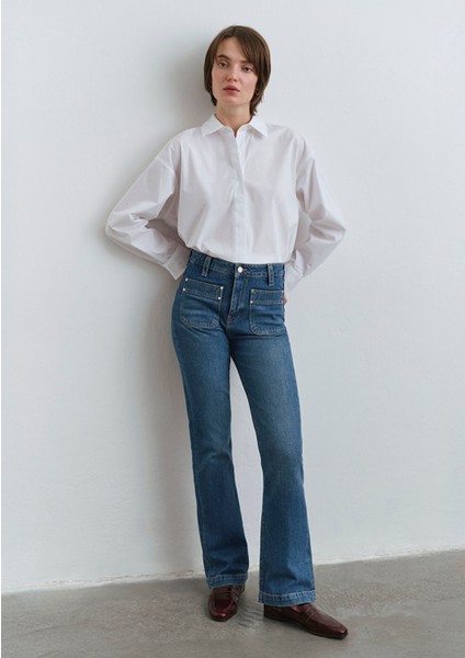 Tilda Iconic Vintage Koyu Mavi Jean Pantolon 1012588-89597