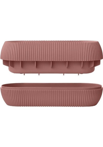 Mercan Dekoratif Sukulent Kaktüs Plastik Saksı Takımı 6'lı Set Pembe