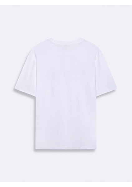 Erkek Kısa Kollu Sıfır Yaka Sıgn Baskılı Regular Beyaz T-shırt fiyatları