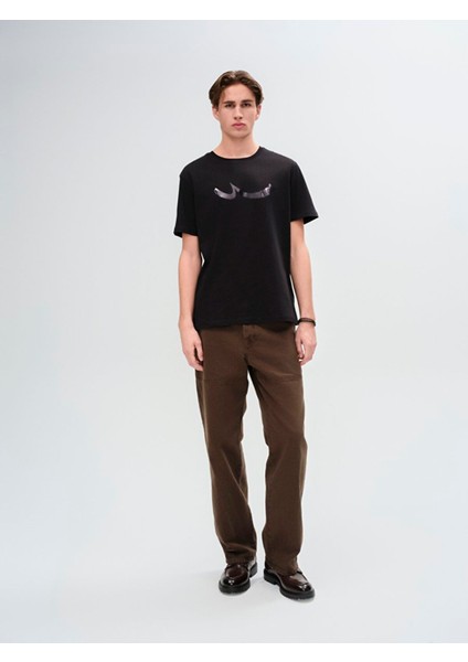 Pomıta Erkek Sıfır Yaka Kısa Kol T-Shirt 1225845276089