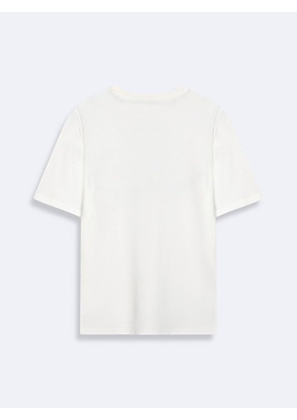 Erkek Kısa Kollu Sıfır Yaka Sıgn Baskılı Regular Beyaz T-shırt fiyatları