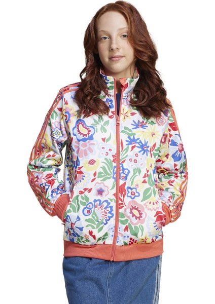 Fermuarlı Yaka Desenli Çok Renkli Kız Çocuk Eşofman Üstü JD0512-FIREBIRD Top