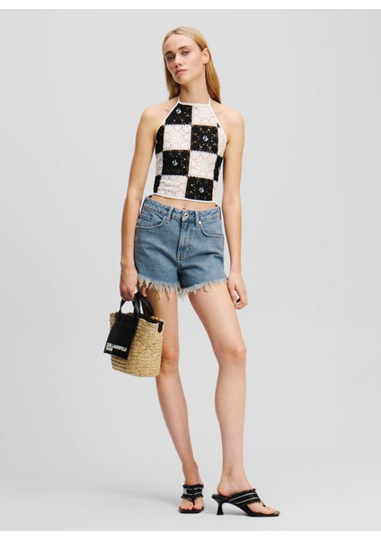 Jeans Yüksek Bel Normal Mavi Kadın Denim Şort A2W10088