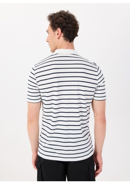 Çizgili Beyaz Erkek Polo T-Shirt J5SM-TST7317 indirimleri