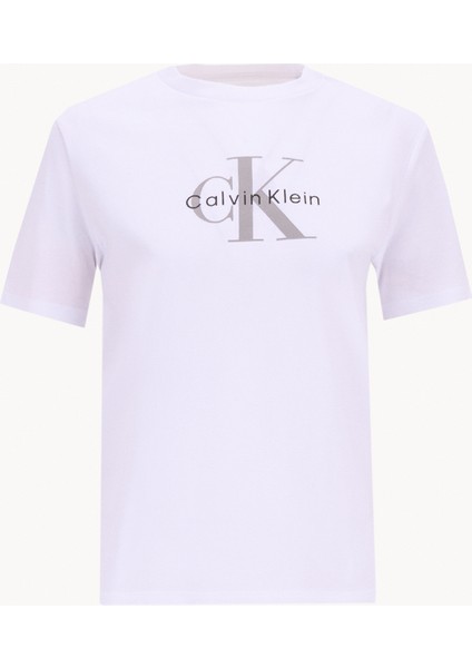 Bisiklet Yaka Düz Beyaz Kadın T-Shirt LV047B864GYAA