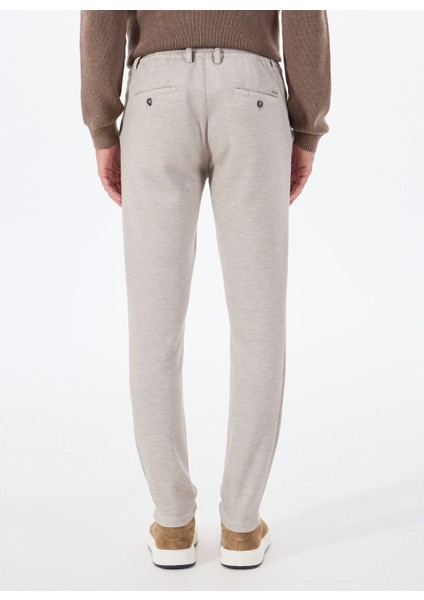 Bağlamalı Bel Normal Paça Slim Fit Bej Erkek Pantolon ACE001252273_BEJ