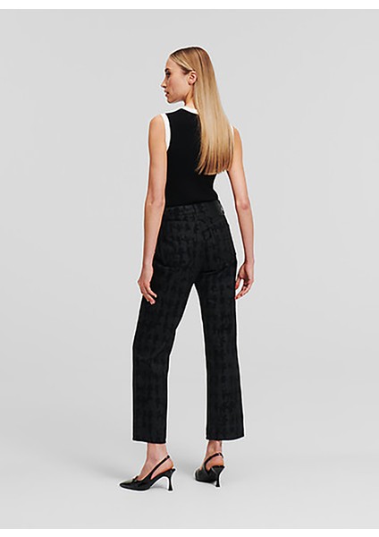 Yüksek Bel Düz Paça Normal Siyah Kadın Denim Pantolon A1W10015