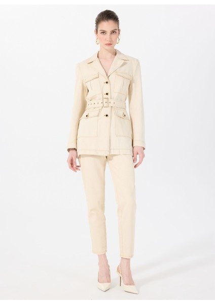 Normal Bel Dar Paça Mom Fit Ekru Kadın Denim Pantolon Kot Pantolon 2026 fiyatları