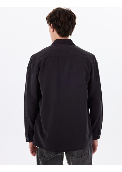 Siyah Regular Fit Erkek Gömlek GU25MSS15001 indirimleri