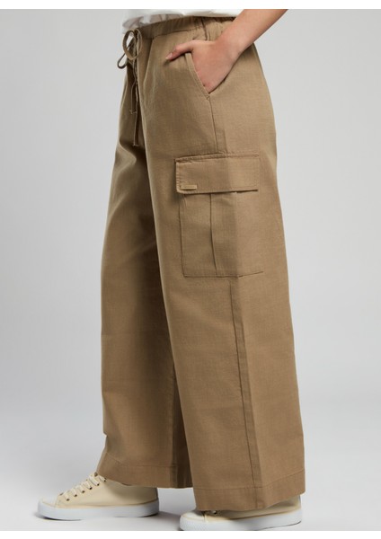 Standart Bel Straight Deve Tüyü Kadın Pantolon 252 Lcf 221004 Patrıcıa A. Camel