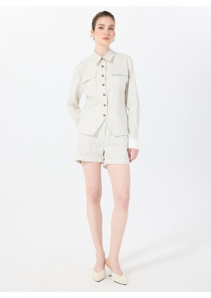 Normal Ekru Kadın Ceket Fern Shırt Jacket 4023 fiyatları
