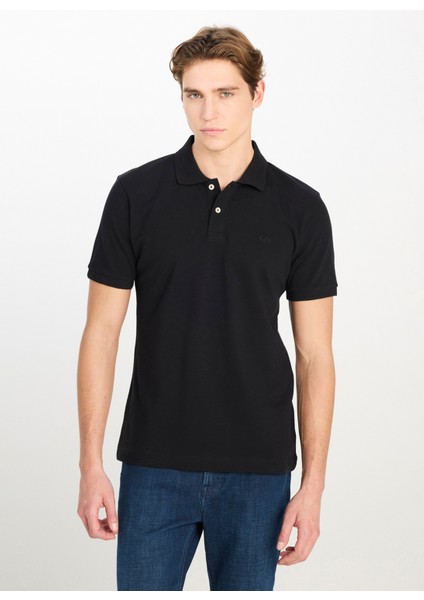 Siyah Erkek Polo T-Shirt ML211810001 Erkek Regular Fit Polo