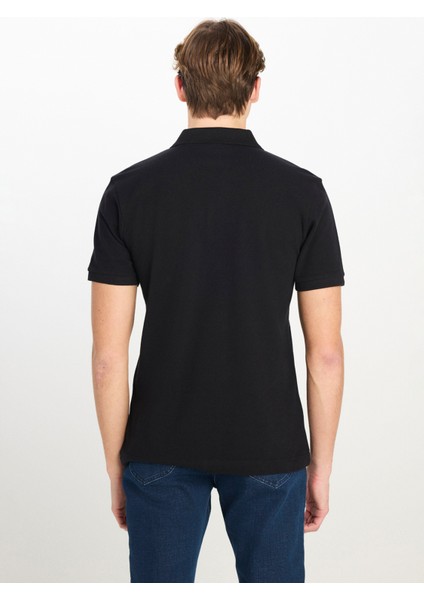 Siyah Erkek Polo T-Shirt ML211810001 Erkek Regular Fit Polo