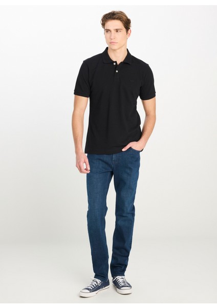 Siyah Erkek Polo T-Shirt ML211810001 Erkek Regular Fit Polo