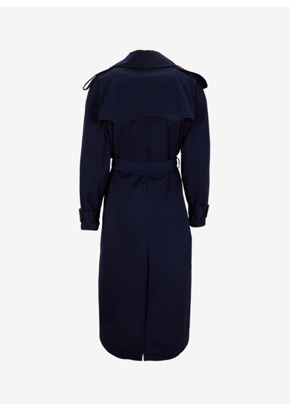 Lacivert Kadın Trençkot Masculıne Trench 9018 fırsatları