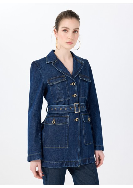 Lacivert Kadın Denim Ceket MILITARDENIMJACKET2014 modelleri