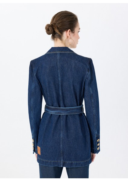 Lacivert Kadın Denim Ceket MILITARDENIMJACKET2014 indirimleri