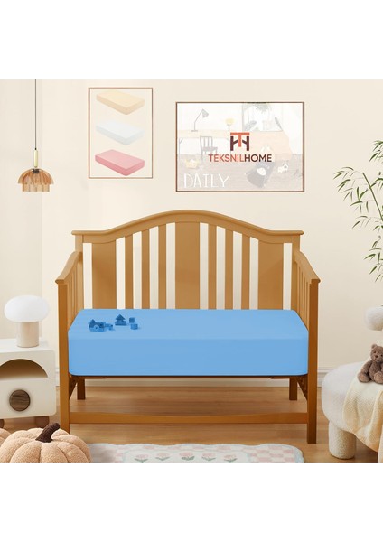 | Pamuk Penye Krem Bebek Lastikli Çarşaf,anne Yanı Çarşafı,kreş Bebek Yatağı Çarşafı 70 x 130 cm